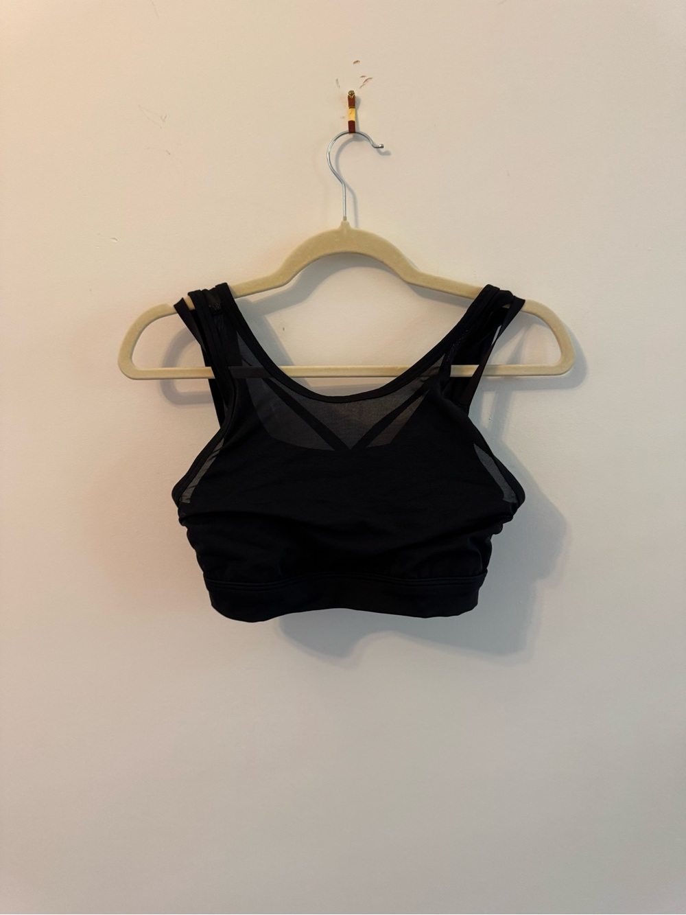 aerie Black Mesh-Panel Sports Bra